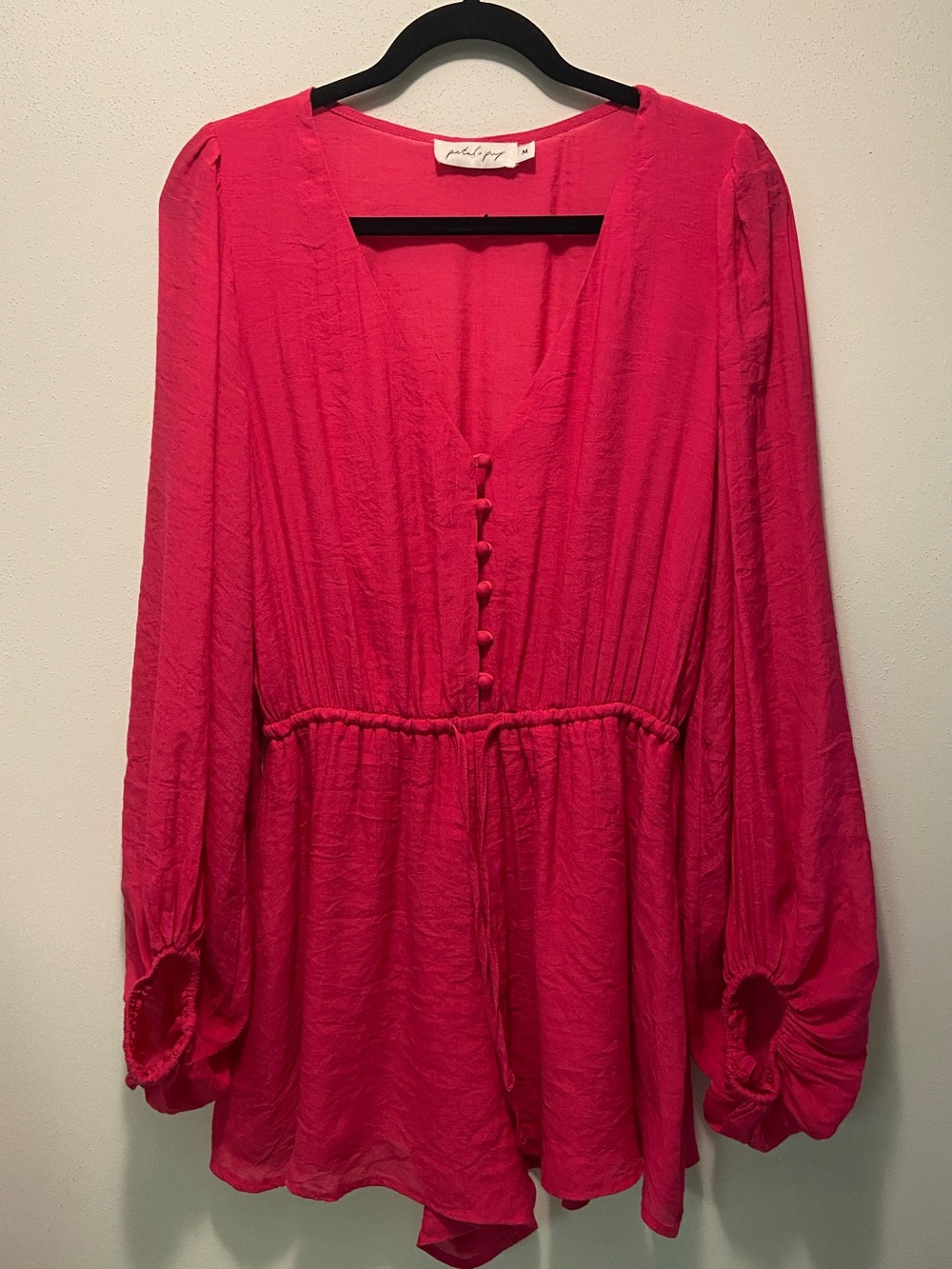 Petal & Pup Bright Pink V-Neck Romper